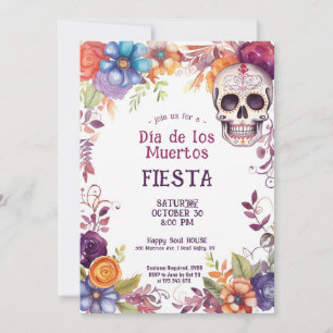 💀 🎉 Watercolor Día de Muertos Party Einladung