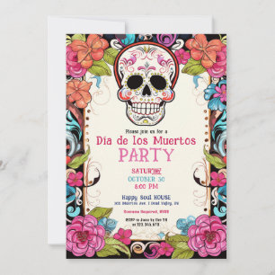 💀 🎉 Watercolor Día de Muertos Party Einladung