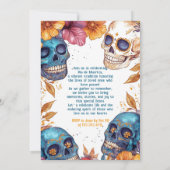 💀 Watercolor Día de Muertos Party Einladung (Rückseite)