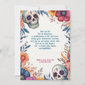 💀 Watercolor Día de Muertos Party Einladung (Rückseite)