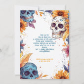 💀 Watercolor Día de Muertos Party Einladung (Rückseite)