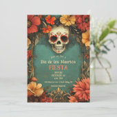 💀 🎉 Watercolor Día de Muertos Party Einladung (Stehend Vorderseite)