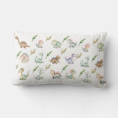  ​Watercolor Dino Art Throw Pillow Lendenkissen (Rückseite)