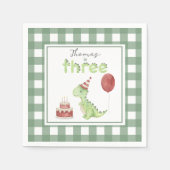 Watercolor Dinosaur 3rd birthday Serviette (Vorderseite)