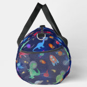 Watercolor Dinosaur Astronauts In Space Blue Duffle Bag (Rechts)