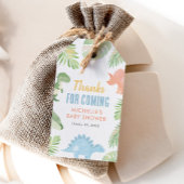 Watercolor Dinosaur Baby Shower Geschenkanhänger