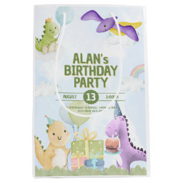 Watercolor Dinosaur Birthday Invites Mittlere Geschenktüte