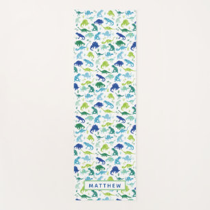 Watercolor-Dinosaurier-Muster-personalisierte Yogamatte