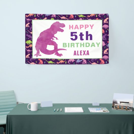 Watercolor-Dinosaurier T-Rex Banner (Messeveranstaltung)