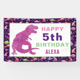Watercolor-Dinosaurier T-Rex Banner