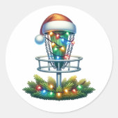 Watercolor Disc Golf Weihnachten Runder Aufkleber (Vorderseite)