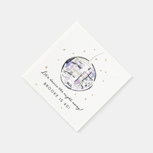 Watercolor Disco Ball Birthday Party Serviette (Ecke)