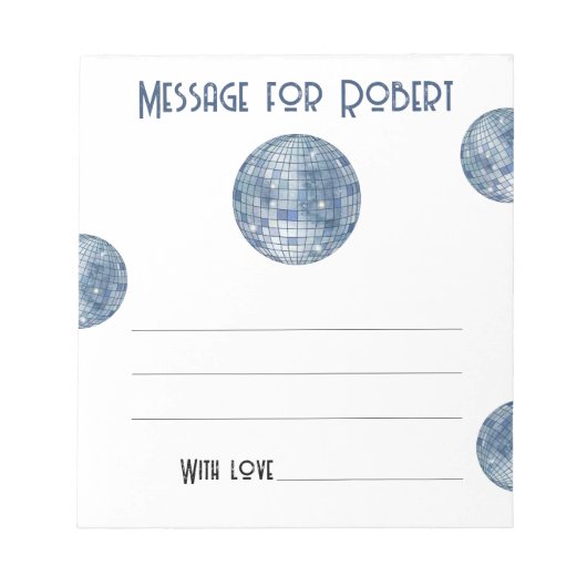 Watercolor Discoball Birthday time capsule message Notizblock (Vorderseite)