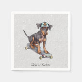 Watercolor Doberman Napkins Serviette (Vorderseite)