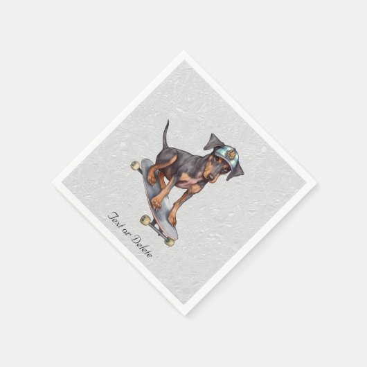Watercolor Doberman Napkins Serviette (Ecke)