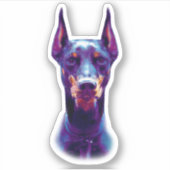 Watercolor Doberman Pinscher Aufkleber (Vorderseite)