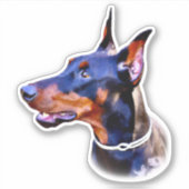 Watercolor Doberman Pinscher Aufkleber (Vorderseite)