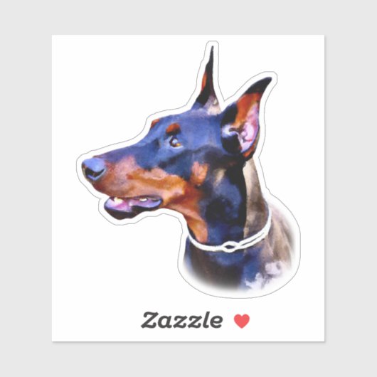 Watercolor Doberman Pinscher Aufkleber (Blatt)