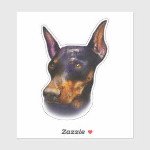 Watercolor Doberman Pinscher Aufkleber