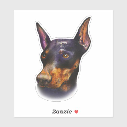 Watercolor Doberman Pinscher Aufkleber (Blatt)