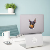 Watercolor Doberman Pinscher Aufkleber (Laptop auf Schreibtisch)