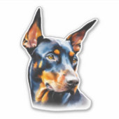 Watercolor Doberman Pinscher Aufkleber (Vorderseite)