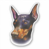 Watercolor Doberman Pinscher Aufkleber (Vorderseite)