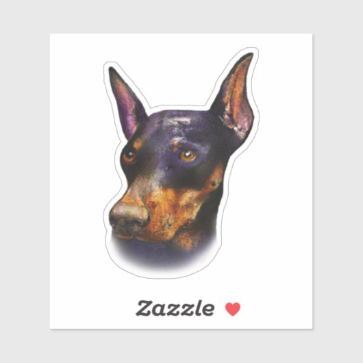 Watercolor Doberman Pinscher Aufkleber (Blatt)