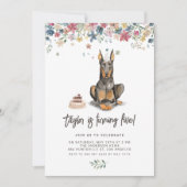 Watercolor Doberman Pinscher Dog Birthday Einladung (Vorderseite)