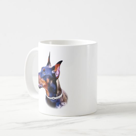 Watercolor Doberman Pinscher Kaffeetasse (Vorderseite Links)