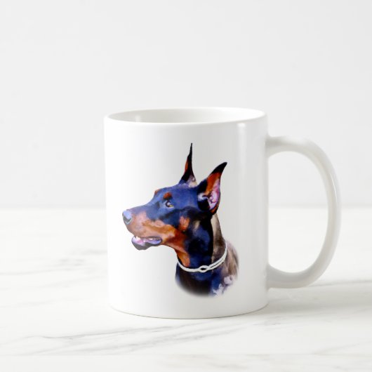 Watercolor Doberman Pinscher Kaffeetasse (Rechts)