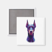 Watercolor Doberman Pinscher Magnet (Vorderseite/Rückseite)