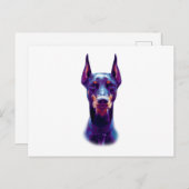 Watercolor Doberman Pinscher Postkarte (Vorne/Hinten)
