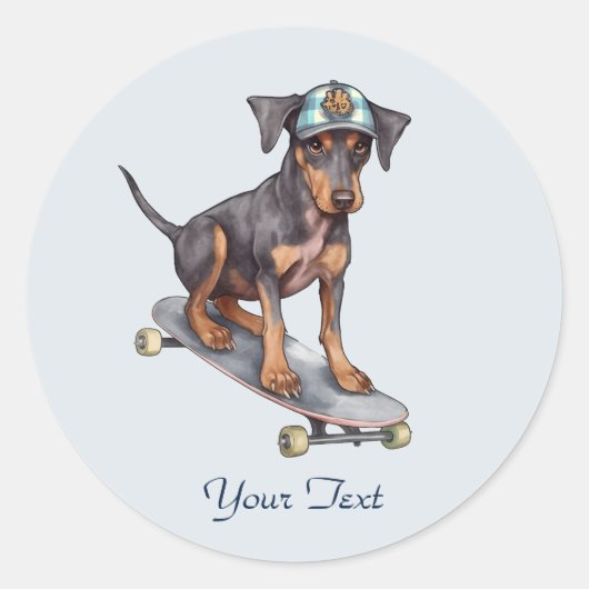 Watercolor Doberman Pinscher Sticker (Vorderseite)