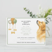 Watercolor Dog Birthday Party Einladung (Stehend Vorderseite)