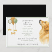 Watercolor Dog Birthday Party Einladung (Vorne/Hinten)