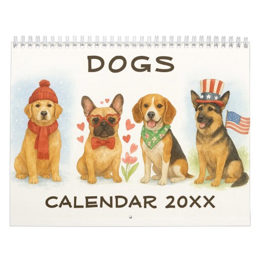 Watercolor Dog Calendar Kalender (Titelbild)