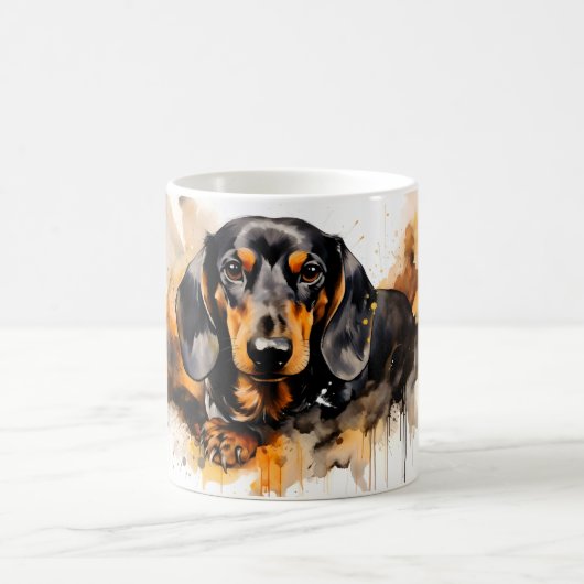 Watercolor Dog Mug Wrap Verwandlungstasse (Mittel)