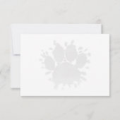 Watercolor Dog Paw Print Black White Custom Name Mitteilungskarte (Rückseite)