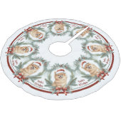 Watercolor Dog Santas Helper Pomeranian Tree Skirt Polyester Weihnachtsbaumdecke (Schrägansicht)