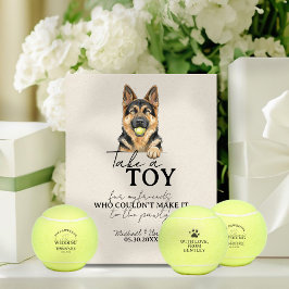 Watercolor Dog Wedding Tennis Ball Gefallen Sockelschild