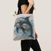 Watercolor Dolphin and Calf Tote Bag Tasche (Von Nahem)