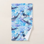 Watercolor dolphin fish seamless pattern badhandtuch set (Handtuch)