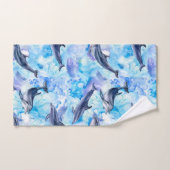 Watercolor dolphin fish seamless pattern badhandtuch set (Handtuch)