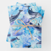 Watercolor dolphin fish seamless pattern geschenkpapier set (Beispiel)