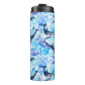 watercolor dolphin fish seamless pattern thermosbecher (Vorderseite)