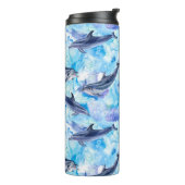 watercolor dolphin fish seamless pattern thermosbecher (Nach links gedreht)