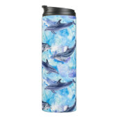 watercolor dolphin fish seamless pattern thermosbecher (Nach rechts gedreht)