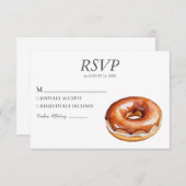 Watercolor Donut RSVP Card Hochzeit Sweet Doughnut (Vorne/Hinten)
