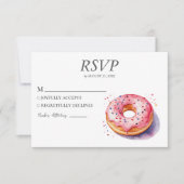 Watercolor Donut RSVP Card Hochzeit Sweet Doughnut (Vorderseite)